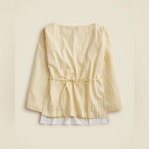 J.Crew Ciel top in striped cotton poplin Yellow Striped Women's Top size S NWT
